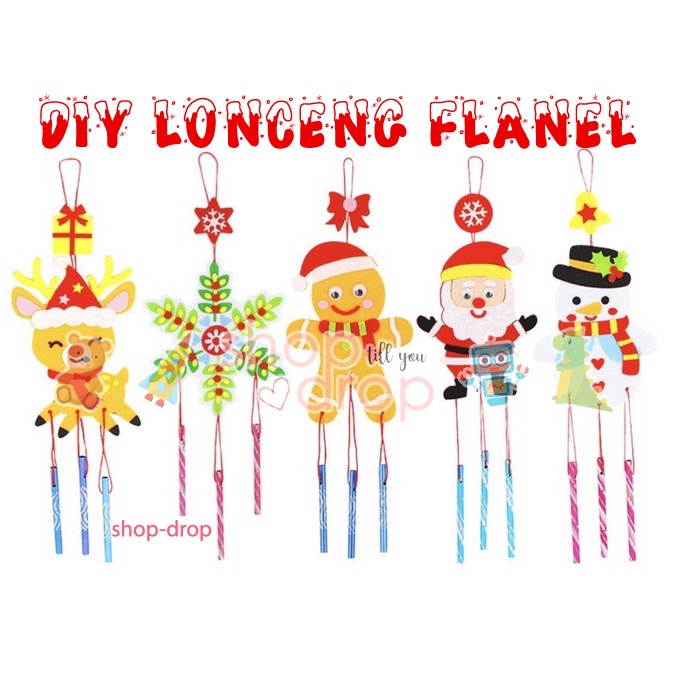 Mainan Edukasi Anak - Mainan Natal Anak - DIY Christmas Art - DIY Lonceng Angin Flannel Natal