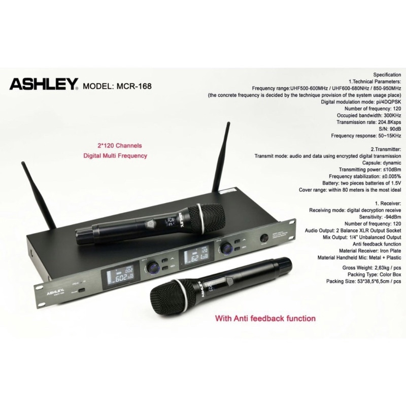 mic wireless ashley mcr 168 mcr168 original mic wireless ashley mcr168 mcr 168 mcr168 original