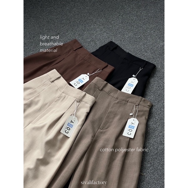 SIVALI Carla Pants 442 - Celana Kulot Wanita - Loose Pants - Celana Kantor Formal / Casual