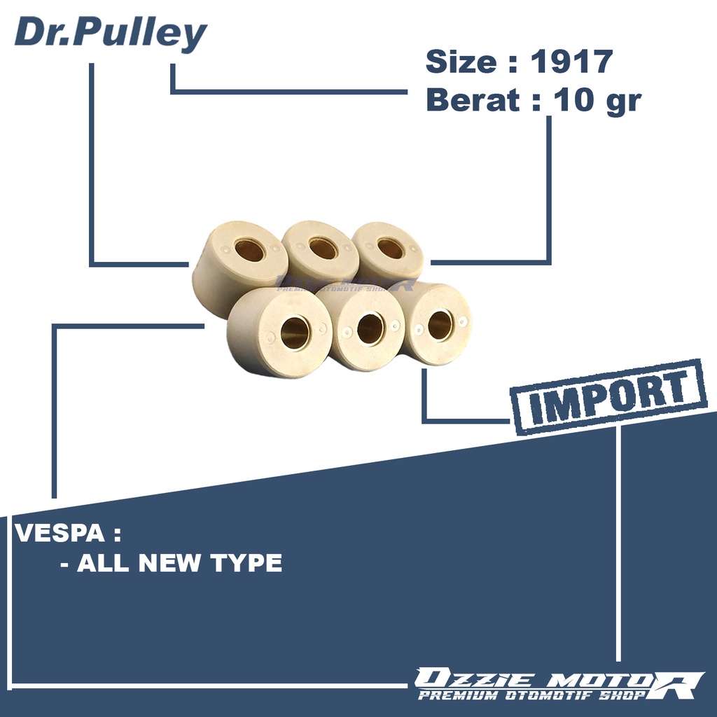 DR PULLEY 1917 ROLLER VESPA MATIC LX 125/150 SPRINT 3V 9gr s/d 15,5gr