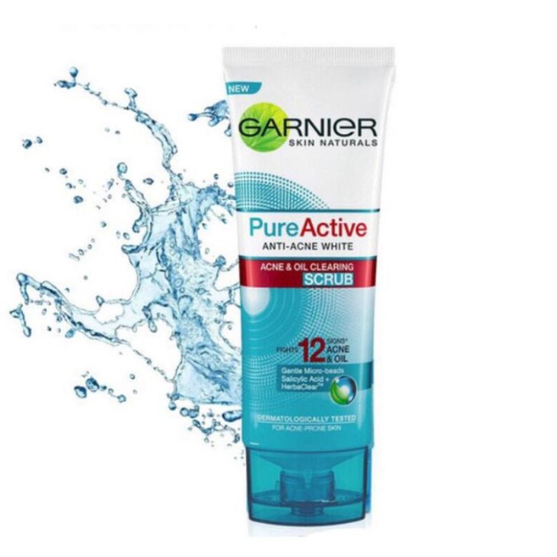 Garnier Pure Active Acne &amp; Oil Clearing Foam 100ml | GARNIER Pure Active Anti Acne White Scrub 100ml