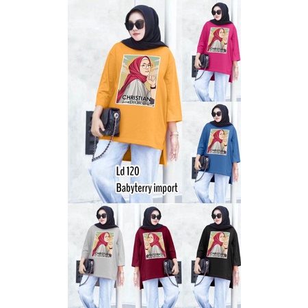 atasan over size kaos wanita babyterry premium