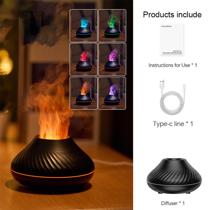 Reup Air Humidifierdiffuser Aroma Essential Oil 130ml USB Portable Dengan Lampu Malam Berwarna