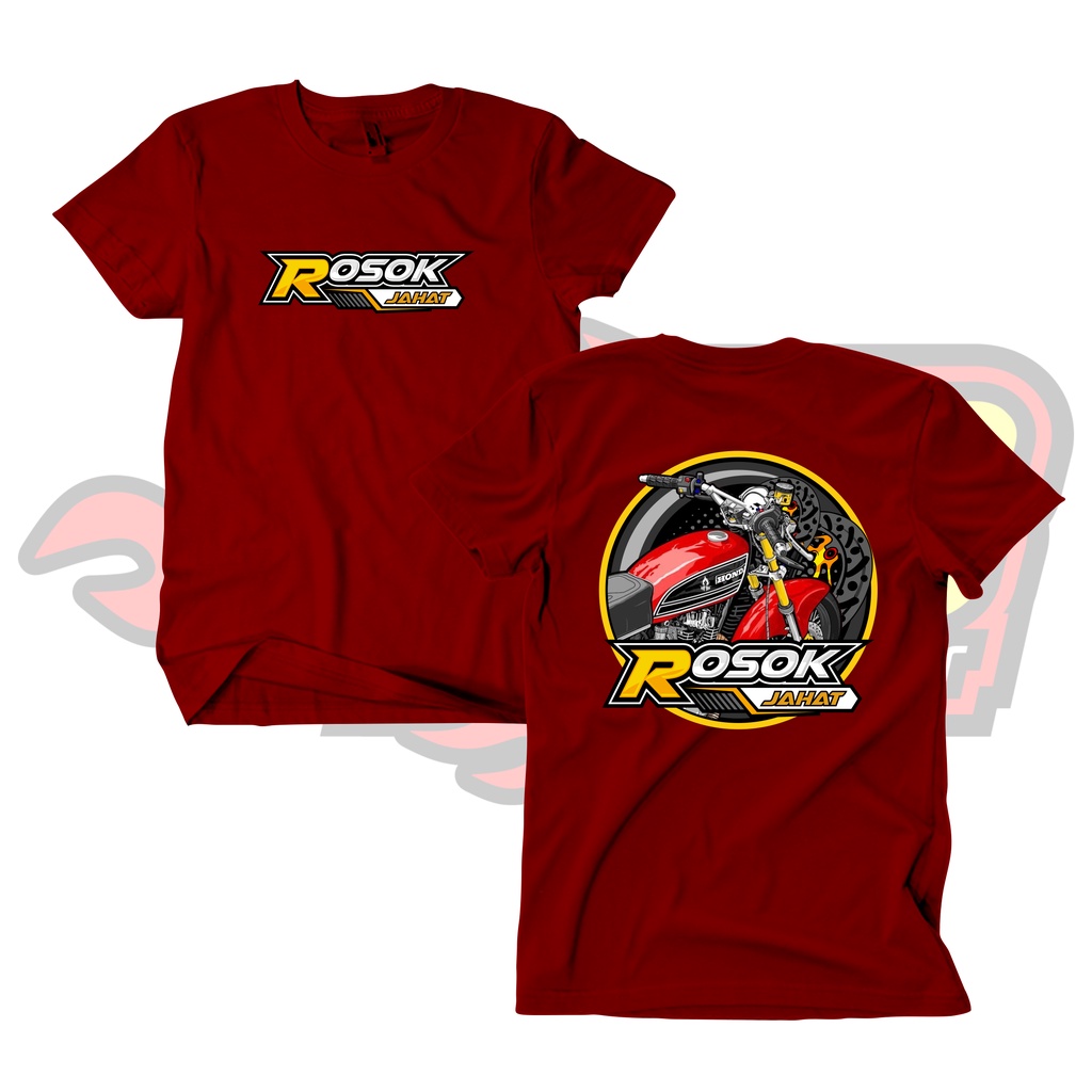 Kaos Racing Honda Rosok Squad CB Merah GL Baju Distro Motor Herex Honda Gank Tshirt Otomotif