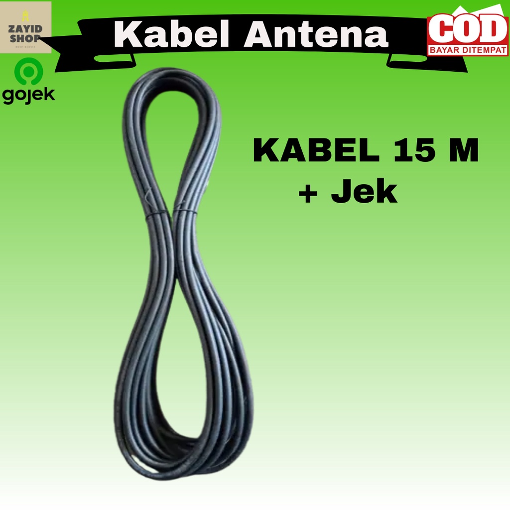 Kabel cable kabal Kable tv Led tv tabung antena 20 meter digital jek anti air dan tahan karat kabal 