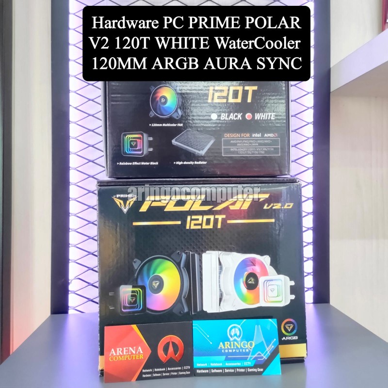 Hardware PC PRIME POLAR V2 120T WHITE WaterCooler 120MM ARGB AURA SYNC