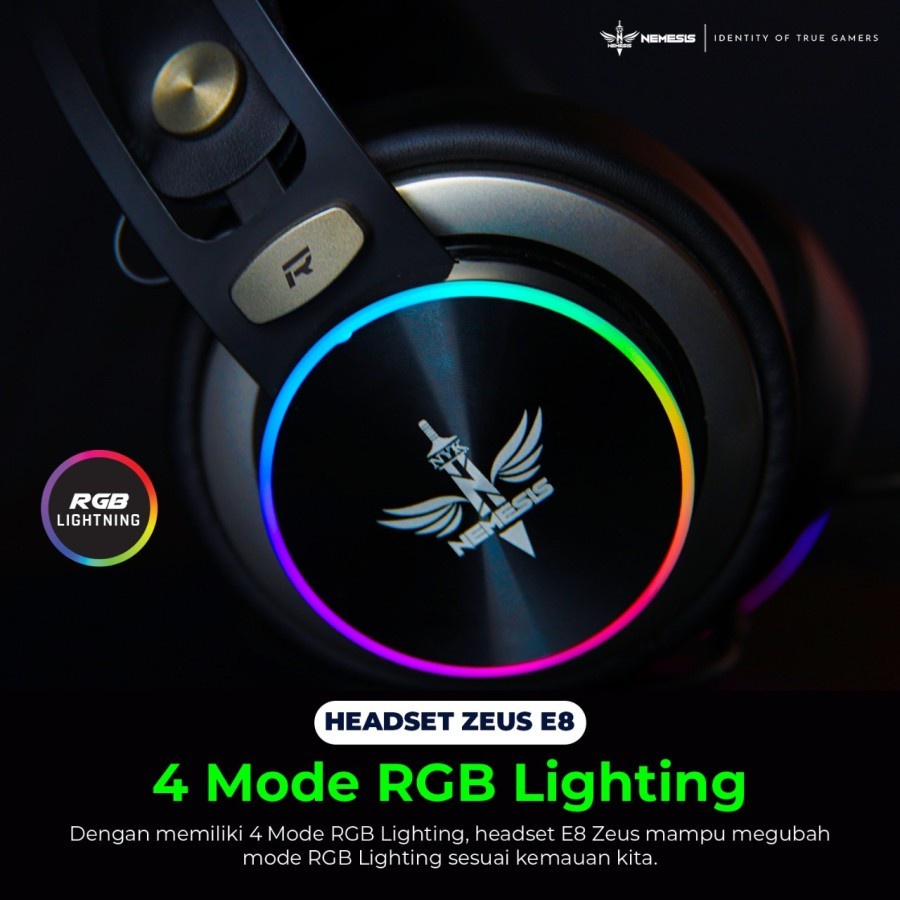 Headset Gaming NYK Zeus RGB 7.1 HS-E8