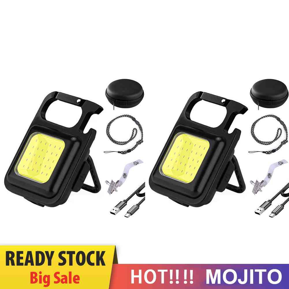 Lampu Senter LED COB Mini 400lm Anti Air Dengan Gantungan Kunci Untuk Camping / Darurat