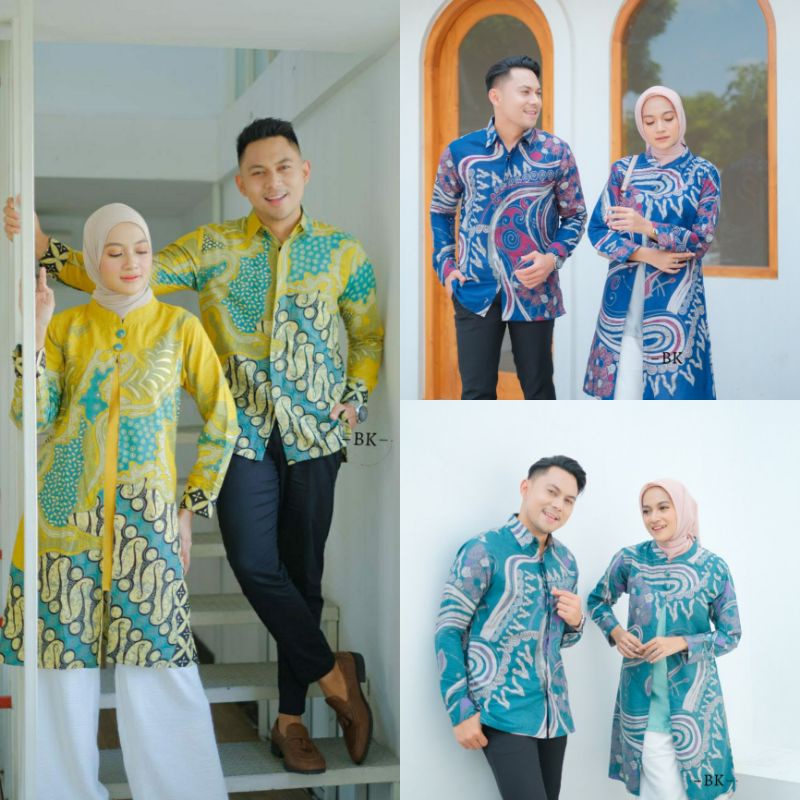 (NEW ARRIVAL) Batik Tunik Couple Tunik batik Wanita terbaru modern bolero dres batik modren motif bianca