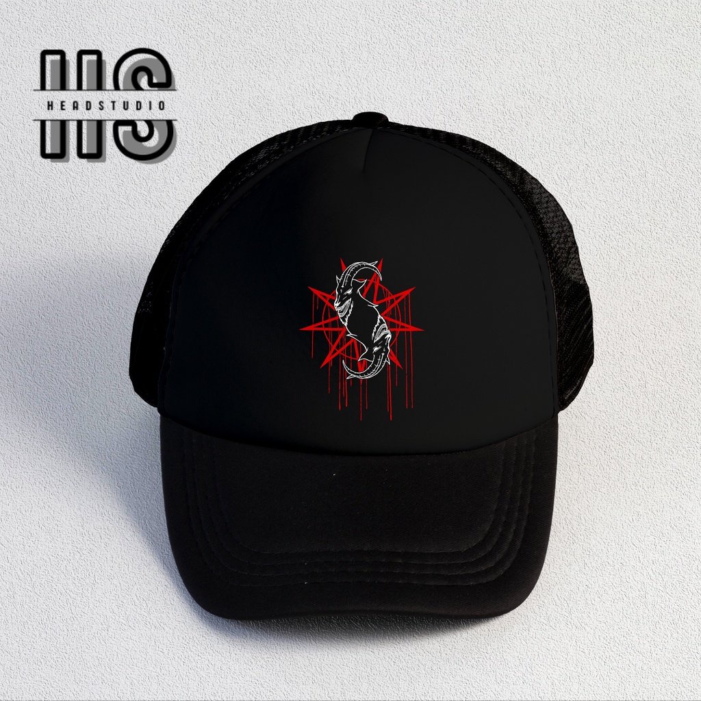 Slipknot | Trucker Hat Best Seller | Topi Pria | Topi | Trucker | Topi Band | Baseball | Band | Topi Jaring | Topi Sablon | Head Studio