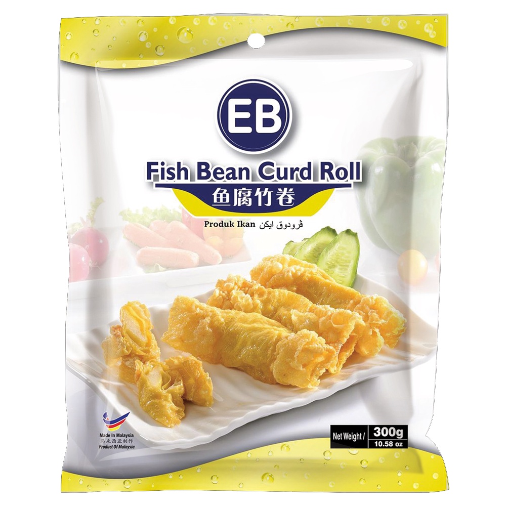 EB Fish Bean Curd Roll 300gr &amp; 1 kg  Frozen Food Tahu Ikan Gulung Impor Fish Roll