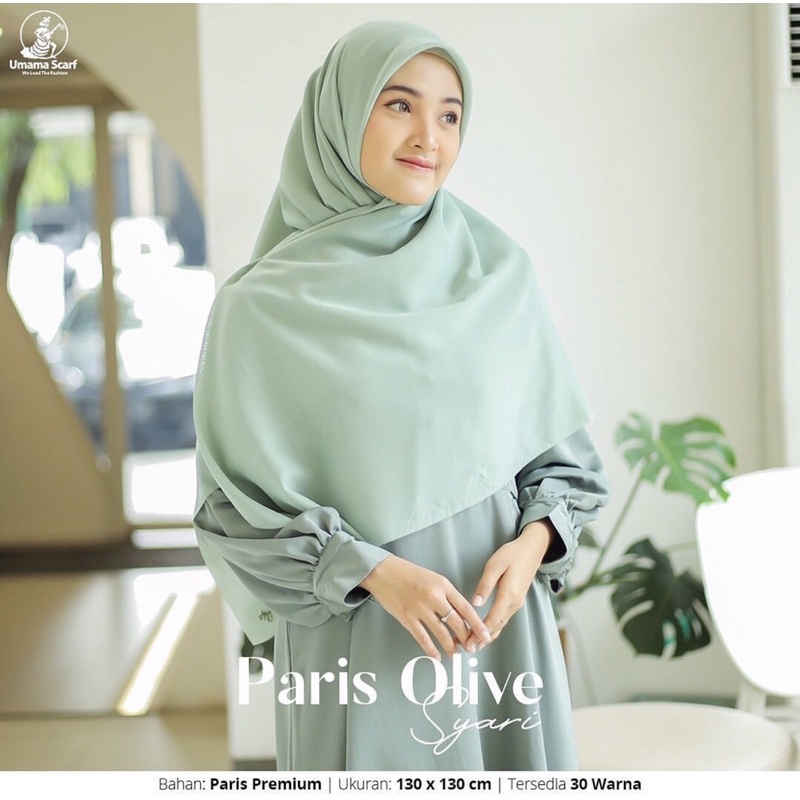 (JUMBO/SYAR'i PARIS OLIVE)WARNA TERLENGKAP SEGIEMPAT HIJAB BASIC VOAL UMAMA / PARIS PREMIUM ORIGINAL UMAMA SCARF PLAT GOLD TERBARU