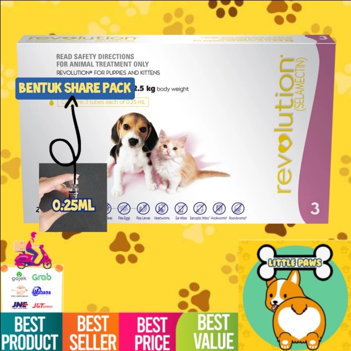REPACK Obat kutu Revolution Cat Kucing Anjing Dog Puppy kitten anakan