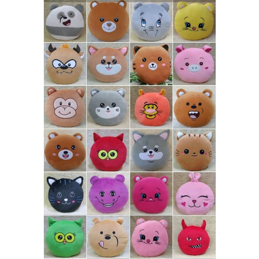Bantal boneka bulat bahan bulu velboa isi dakron bantal cocok untuk kurso sofa