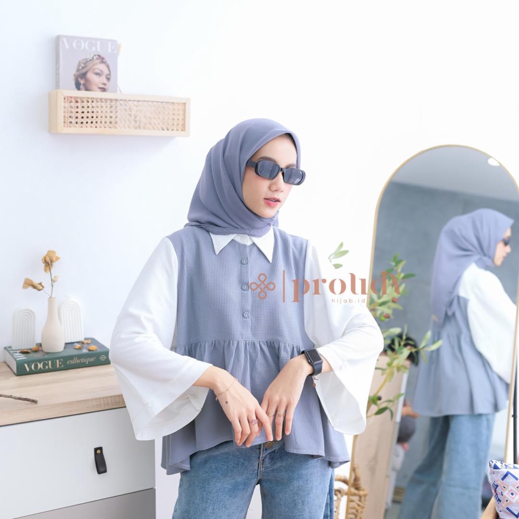 Eri Top Blouse Knit Busui Friendly By Proudyhijab