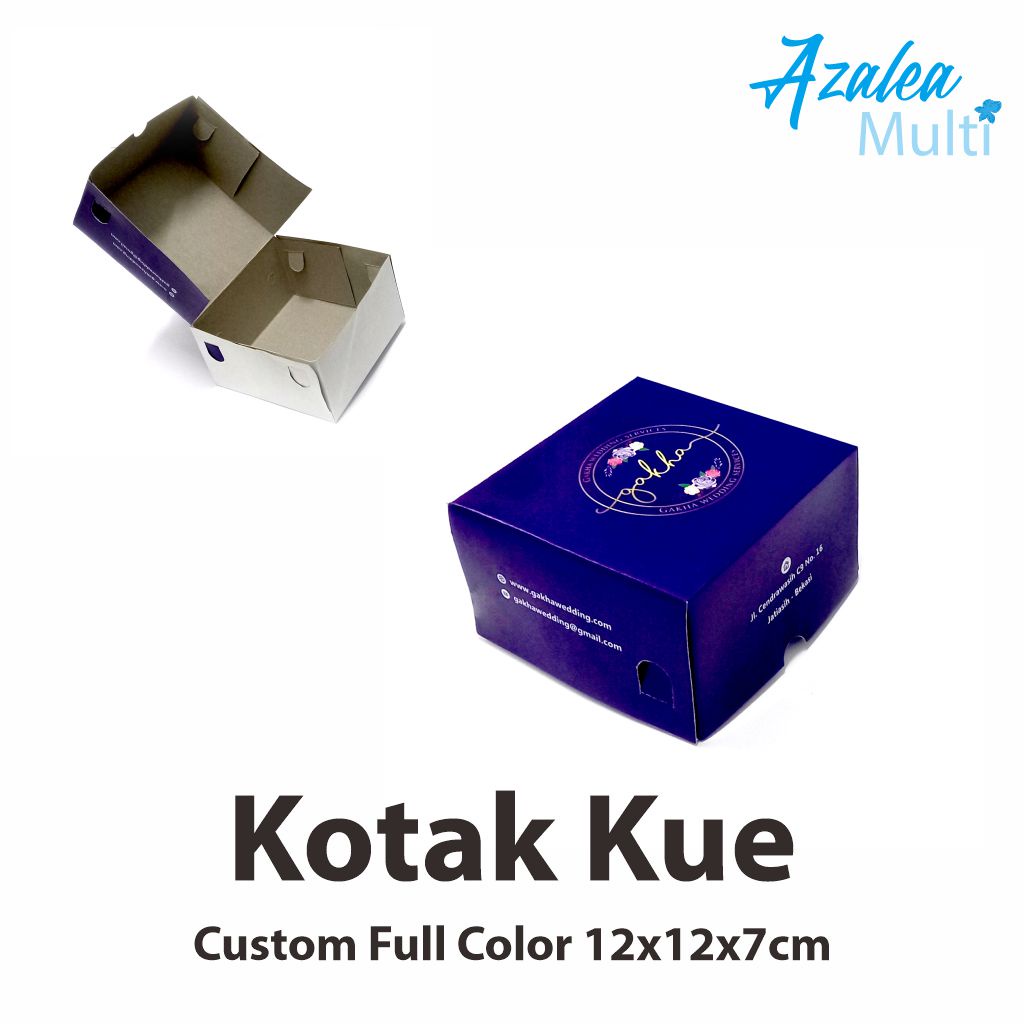 Kotak Kue Custom 12x12x7cm Tutup Sambung / Snack Box / Kotak Nasi / Lunch box / dus kue / dus nasi