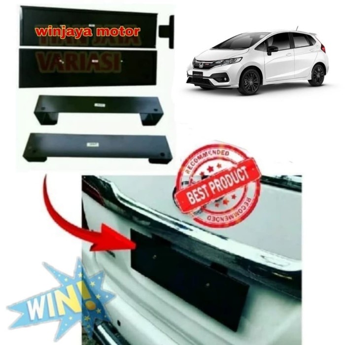 Tatakan Dudukan Plat Nomor Mobil Model Pejabat For Honda Jazz 2019-