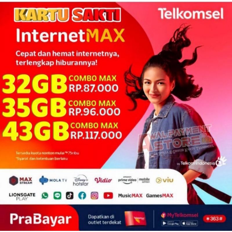 Jual Kartu Combo Sakti Telkomsel 43GB 35 GB 32 GB Shopee Indonesia