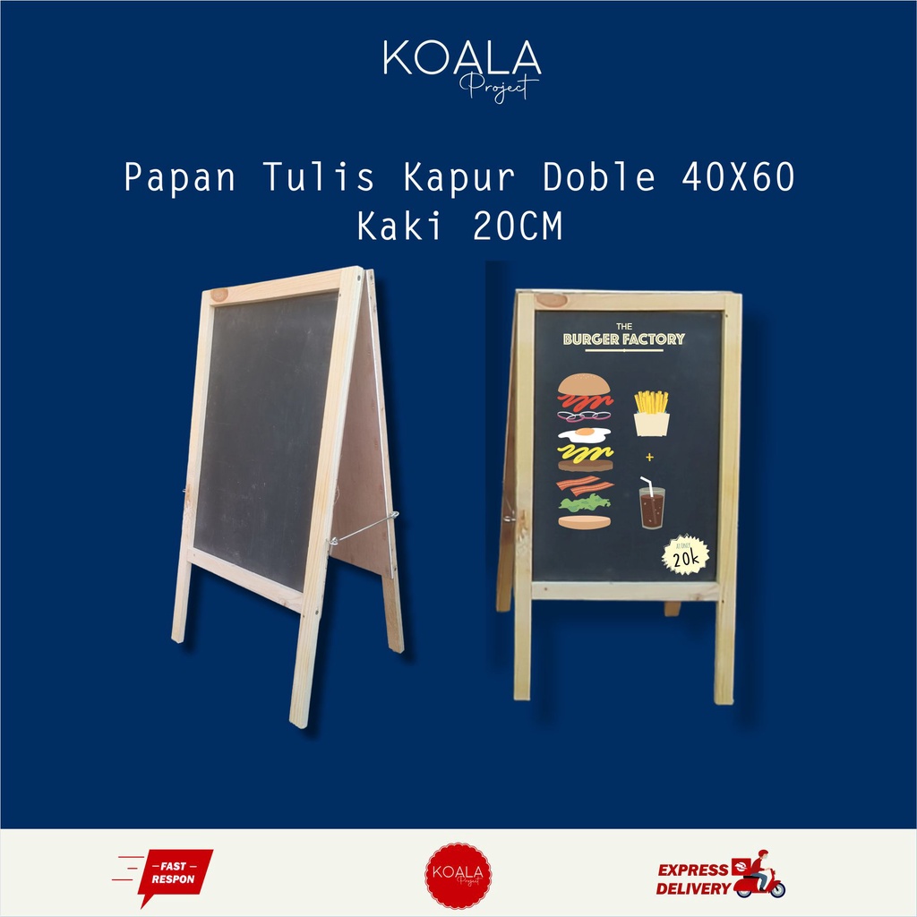 

PAPAN TULIS KAPUR BLACKBOARD DOUBLE 40X60CM KAKI 20CM - KOALA PROJECT