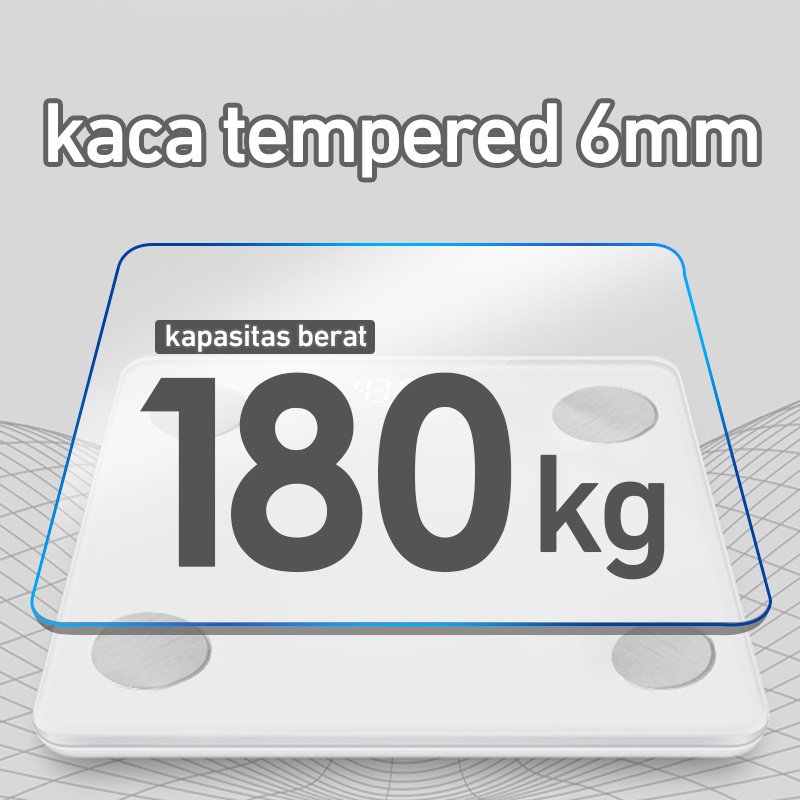 Kaikki Timbangan Badan Digital Type-C/timbangan digital 180KG / Layar LED digital white