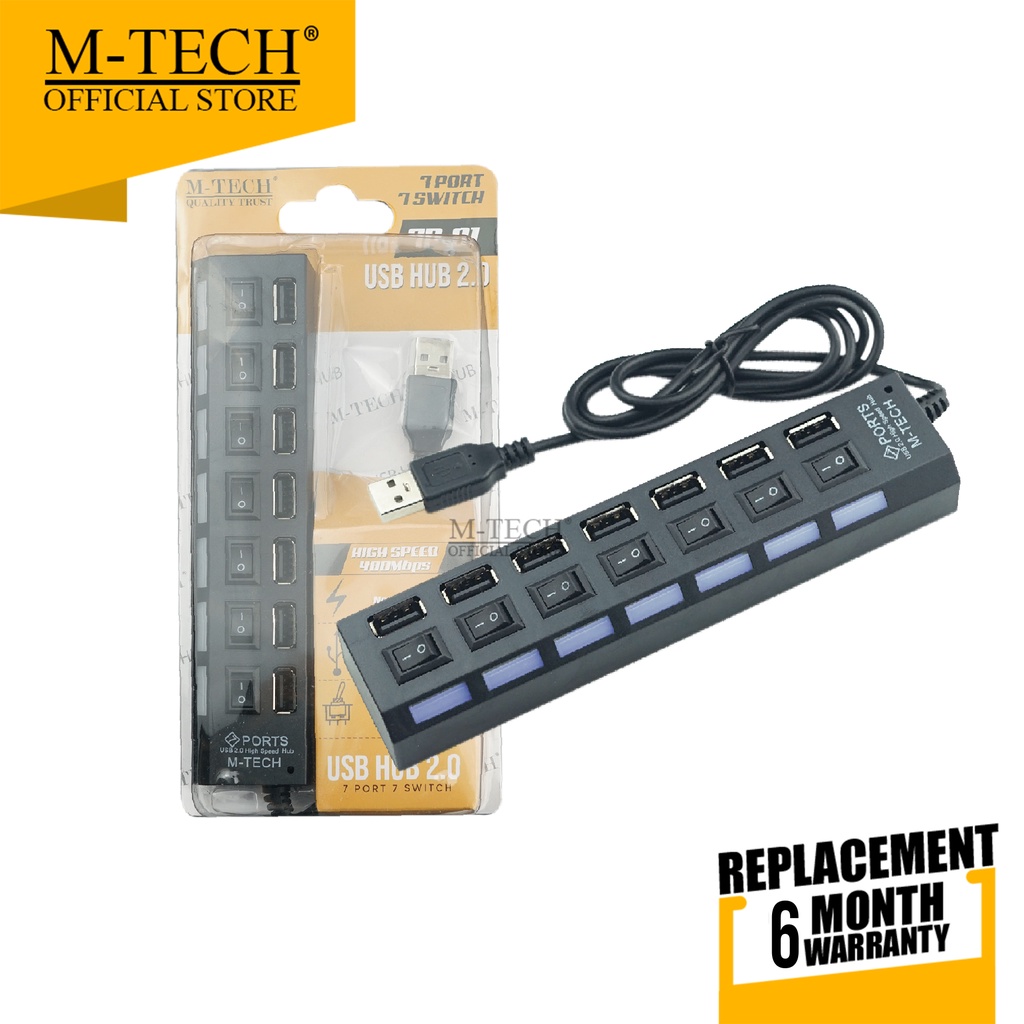 Usb 2.0 Hub Usb 7 Lubang Port 7 Switch