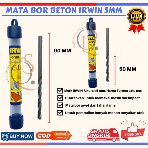 Mata Bor Beton 4 5 6 8 10 12mm Joran IRWIN Masonry 4mm 5mm 6mm 8mm 10mm 12mm Kualitas Bagus