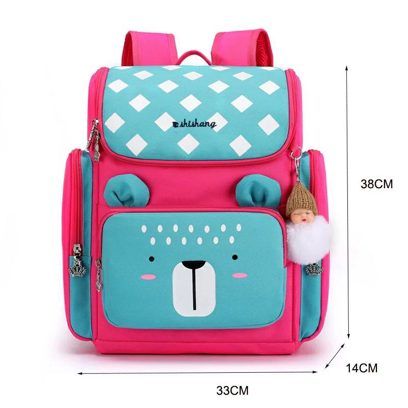 Ks - Ransel Anak Sekolah Bacpack Perempuan Karakter Terbaru Motif Beruang