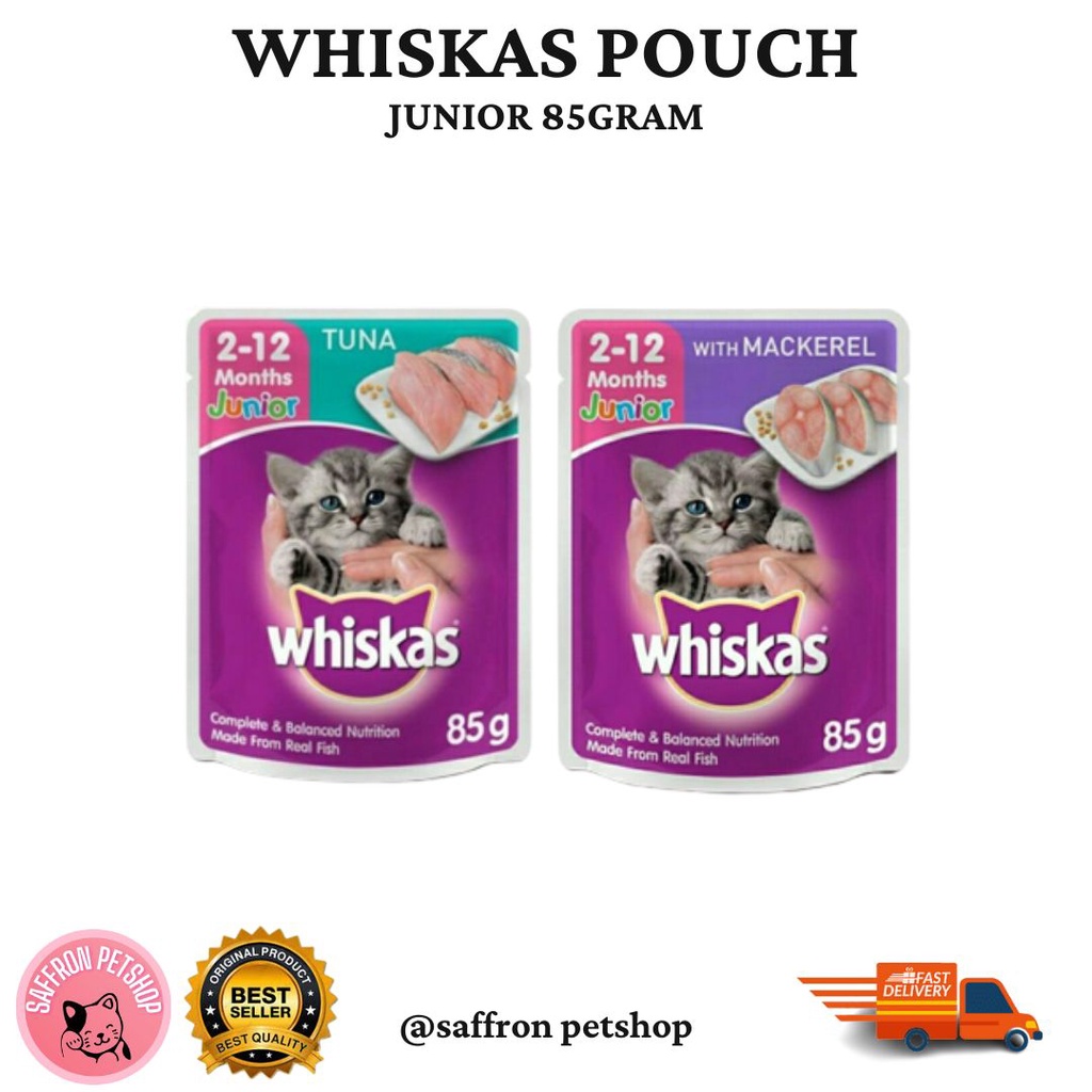 Jual WHISKAS POUCH JUNIOR 85 GRAM MAKANAN KUCING BASAH Shopee Indonesia