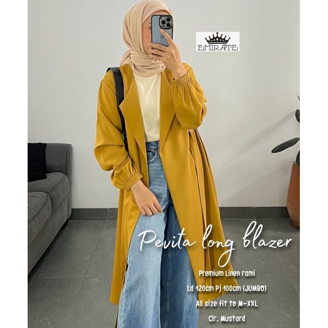 pevita long blazer by emirate ori