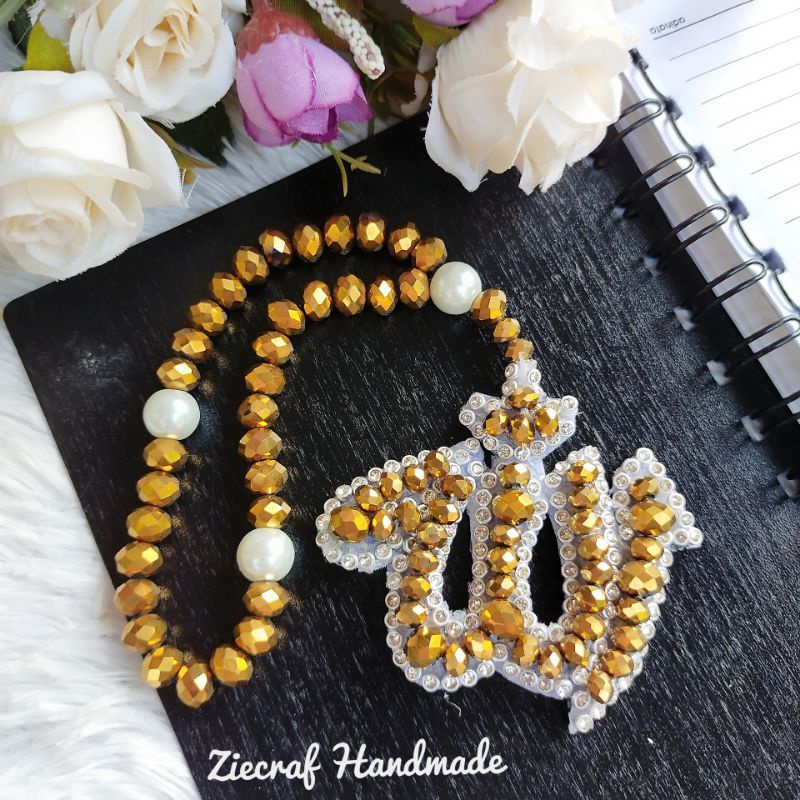 Tasbih kristal bisa juga gantungan mobil Allah free box handmade