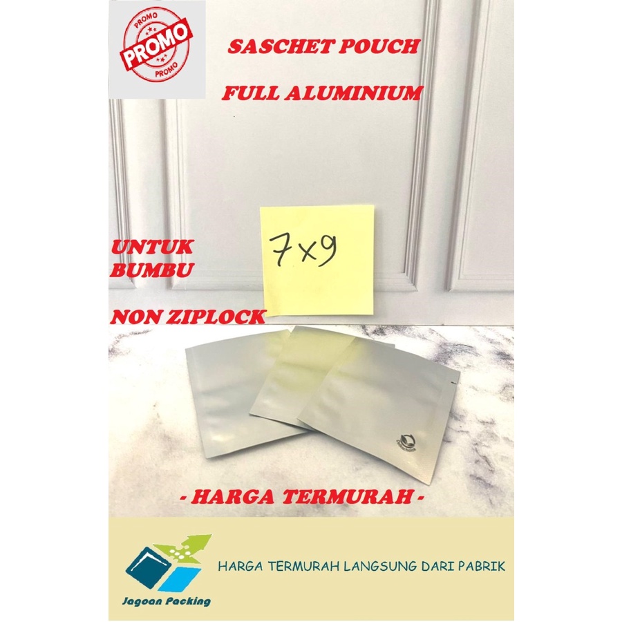KEMASAN SASET SACHET BAG ( Full ALUMINIUM ) - 80um UKURAN 7 CM X 9CM