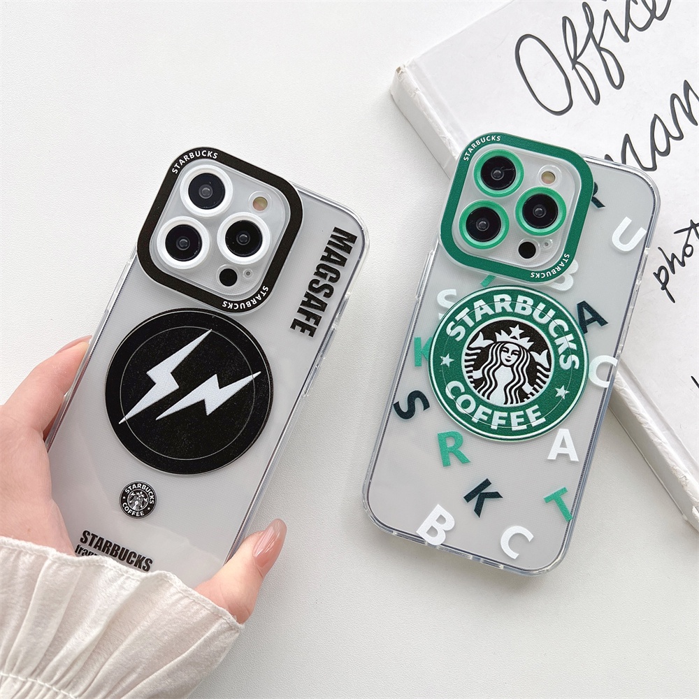 Case Magnetik Desain Starbucks Untuk iPhone 14 13 12 11 14 Plus 14 Pro Max