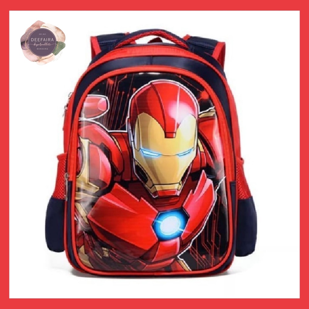 Tas Sekolah Anak Laki Laki Motif Merah 1ronman Keren Mr1 Untuk Paud Tk Dan Sd