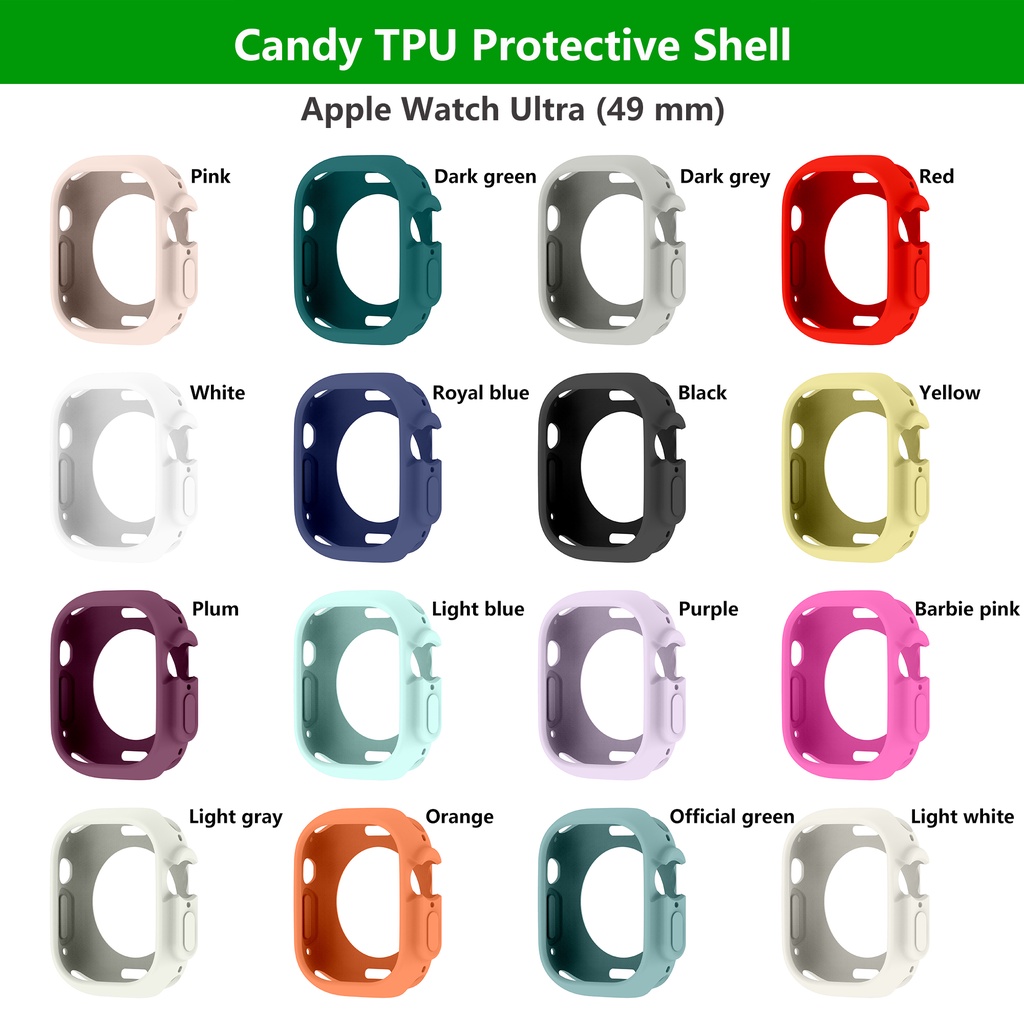 Hanya Berlaku Ke Seri8 Ultra 49mm Smartwatch TPU Protector Bumper Aksesoris Soft Colorful Silicone Matte Case (Tanpa Layar)