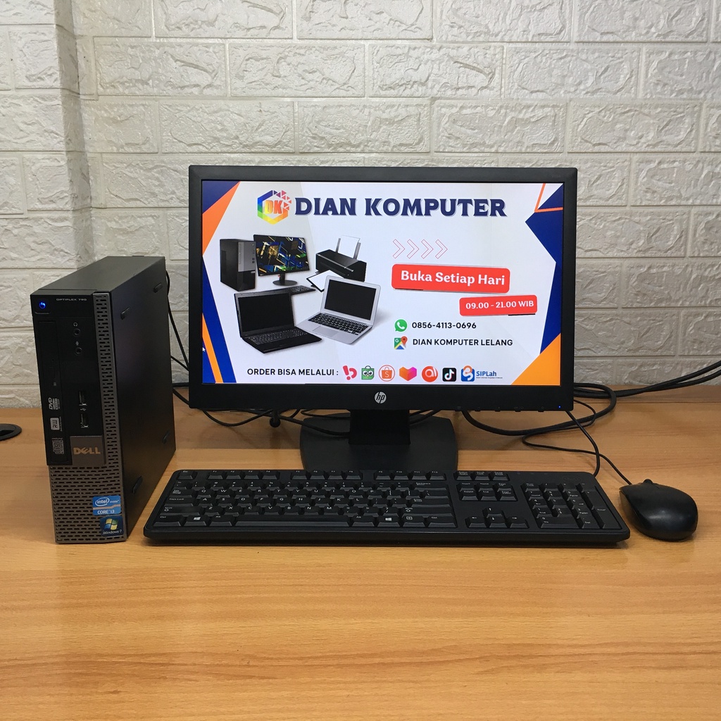 Fullset Komputer Dell Core i3 Gen 2 Optiplex 790 USFF Mini Slim