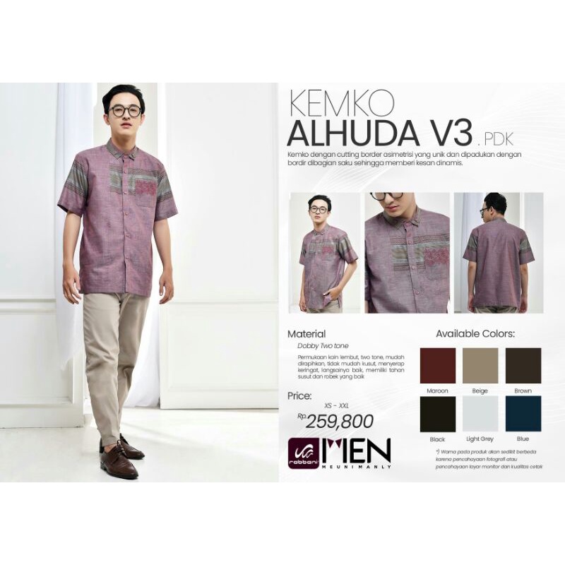 KEMKO ALHUDA V3 PDK RABBANI - KEMEJA KOKO RABBANI LENGAN PENDEK - BAJU KOKO RABBANI TERBARU - BAJU K