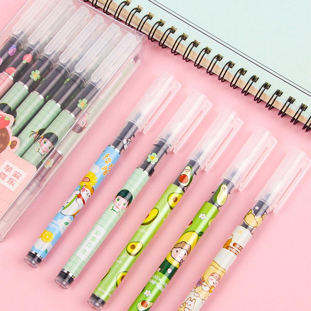 Mxbeauty Siswa Pena Netral Lucu Fasih Cepat Kering Kucing Astronot Dinosaurus Alat Kantor Pasokan Tulisan Alpukat Roller Ball Pen