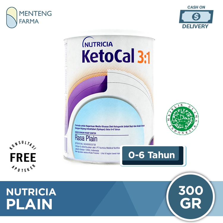 KetoCal 3:1 Plain 300 Gram - Susu Formula Ketogenik Bayi dan Anak 0-6 Tahun dengan Indikasi Epilepsi