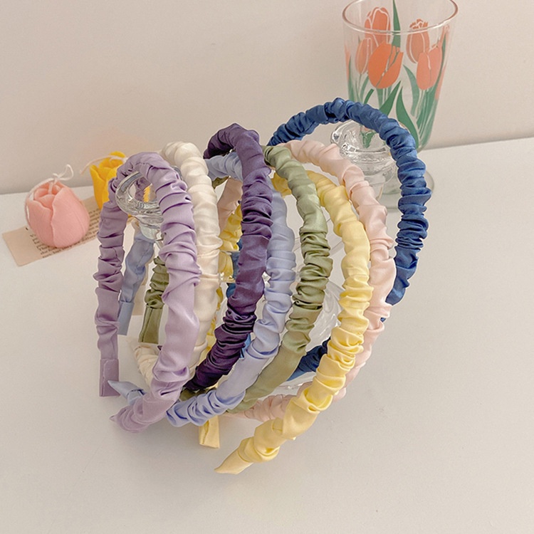 Bando Korea Scrunchie Satin Headband Anak Bandana Kerut Dewasa Bendo perapih Rambut Lembut Aman |GROSIRXPRESS