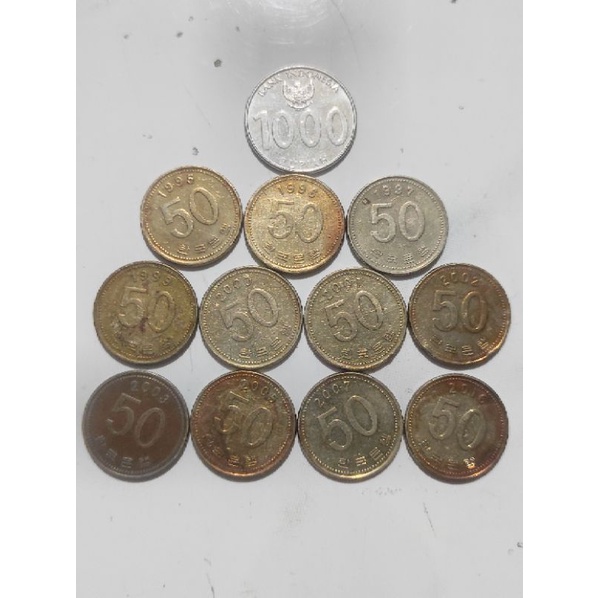 koin korea set 50 won - 11 keping beda tahun