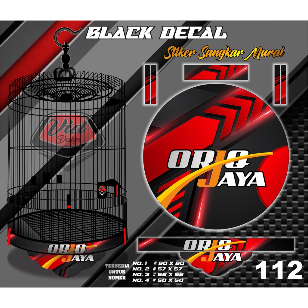 Stiker Decal Kandang Murai Tebok Bulat Oriq Jaya No 1 2 3 4