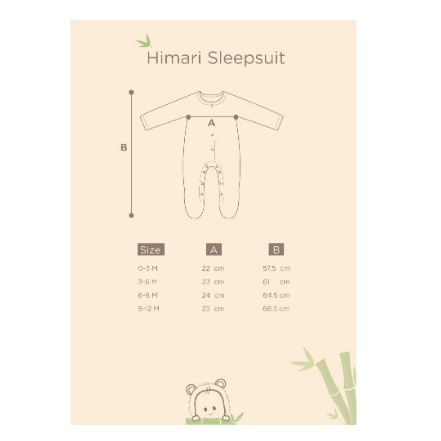 BAMBOO AND BUB SET HIMARI SLEEPSUIT / SLEEPSUIT