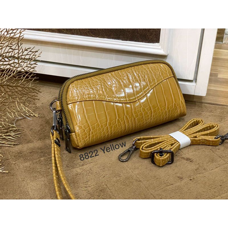 Tas Slempang Oval 2 Resleting 8822 Bahan Croco