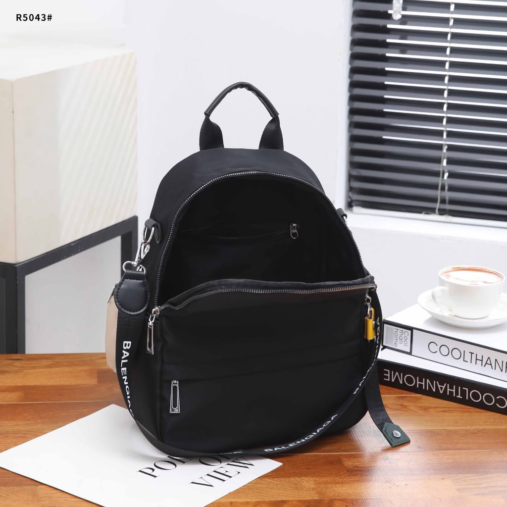 BG Backpack Nylon Zip Silver Hardware R3333 R3335 R3336 R5043