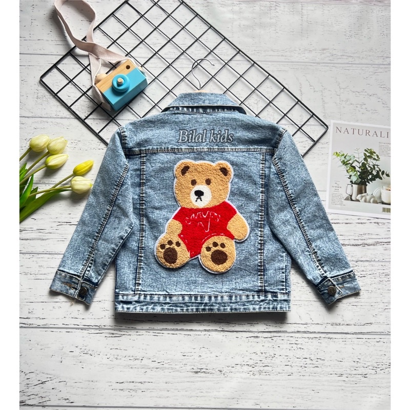 JAKET JEANS ANAK SANDWASH UNISEX ( CEWE &amp; COWO )