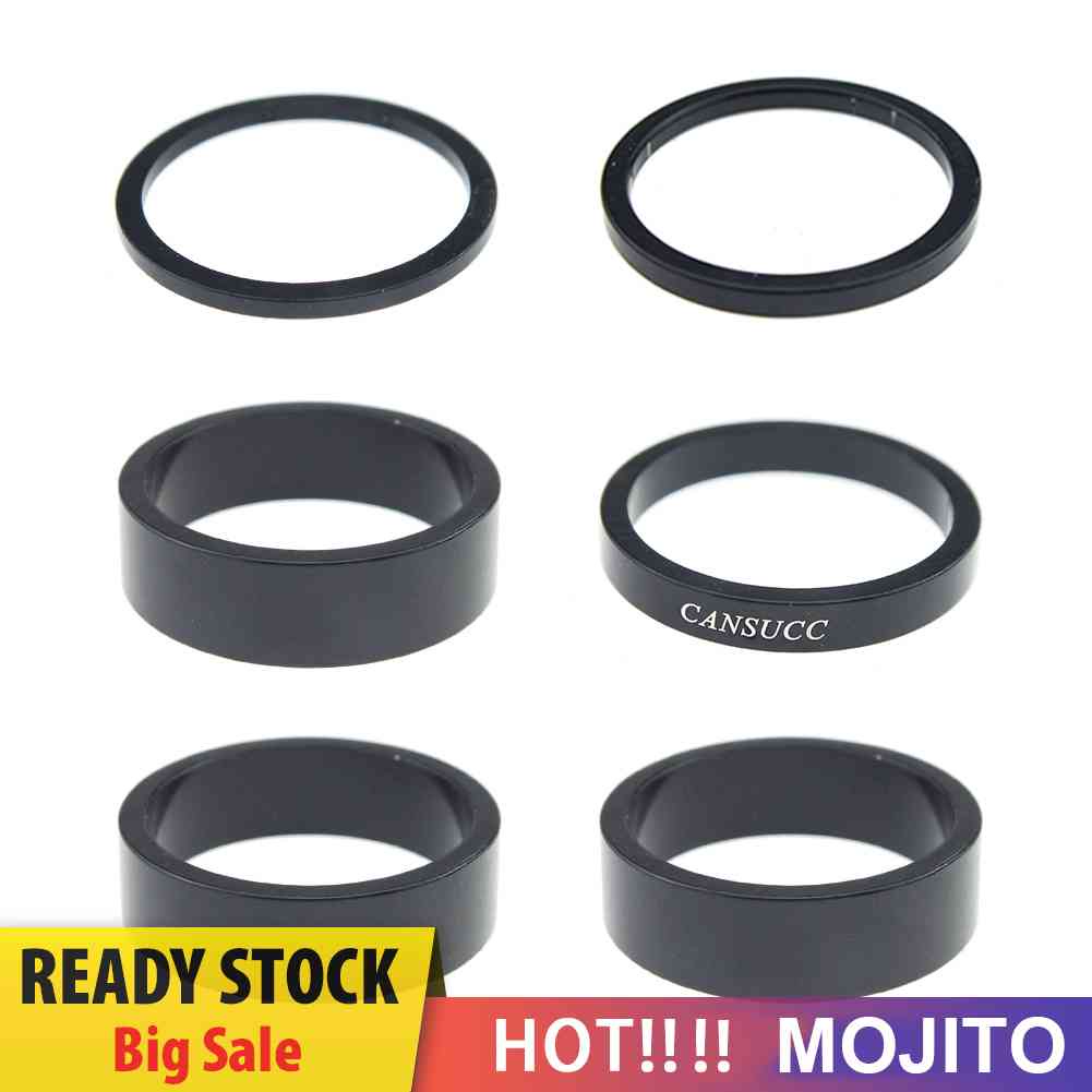 Cansucc 6pcs / Set Gasket Spacer Headset Fork Depan Sepeda Ukuran 2 / 3 / 5 / 10mm