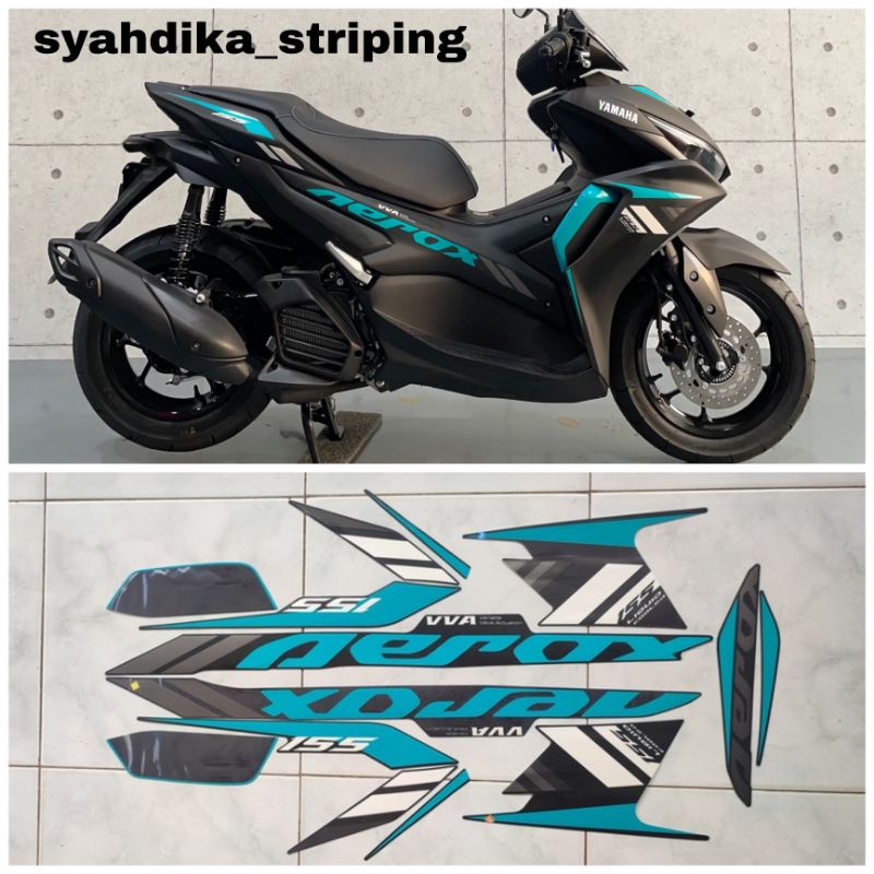 STIKER STRIPING LIS BODY YAMAHA NEW AEROX 155 2021 2022 BIRU ORIGINAL