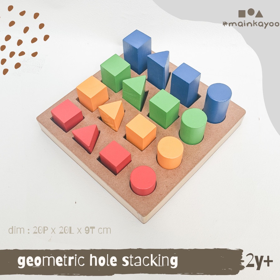 wooden geometric hole toys -mainan edukasi premium