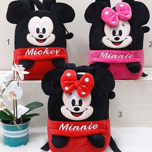 Ransel Kaki Tangan L Mickey Minnie Mouse Kartun Anak Laki laki Perempuan Sekolah TK PAUD SD