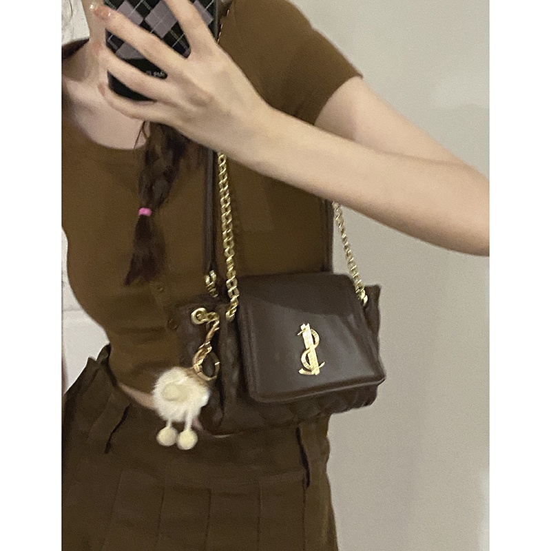 Suhao niche design bag women 2022 new all-match rhombus chain small square bag tas kurir fashion tekstur berkualitas tinggi